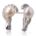 WSEHR04347W vintage real pink freshwater pearl earrings
